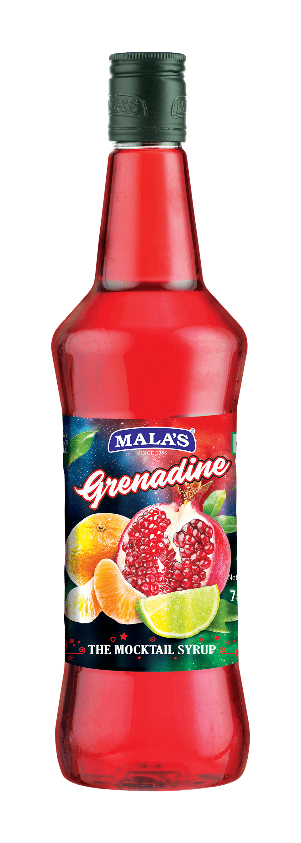 Mala's Granadine Cordial Syrup 750 ml for Mocktail & Cocktail MOCKTAIL Mala's