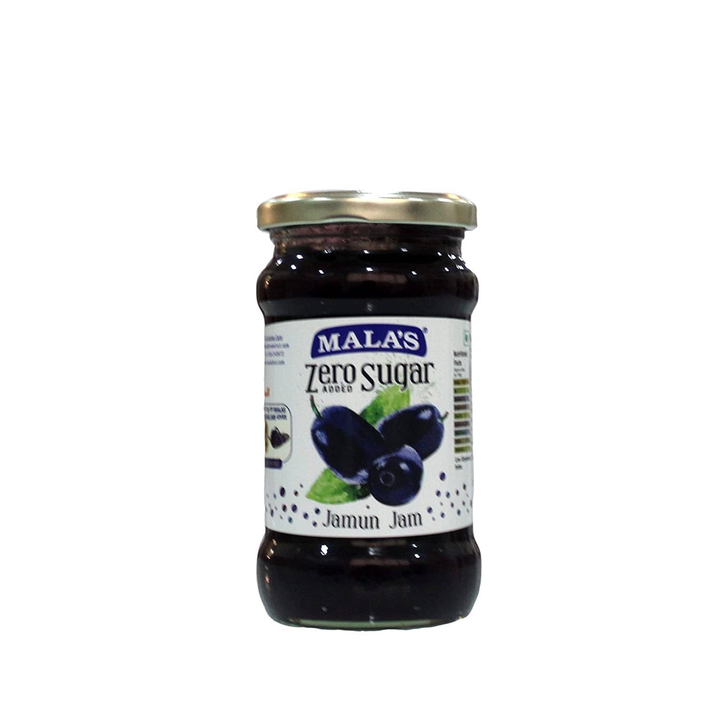 Malas Jamun Zero Added Sugar Jam 350 gm Glass Bot ZEROSUGJAM Mala's