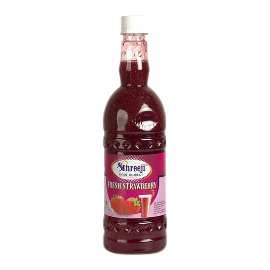 Shreeji Fresh Strawberry Syrup Mix With Water For Making Juice 750 ml Syrup Shreeji