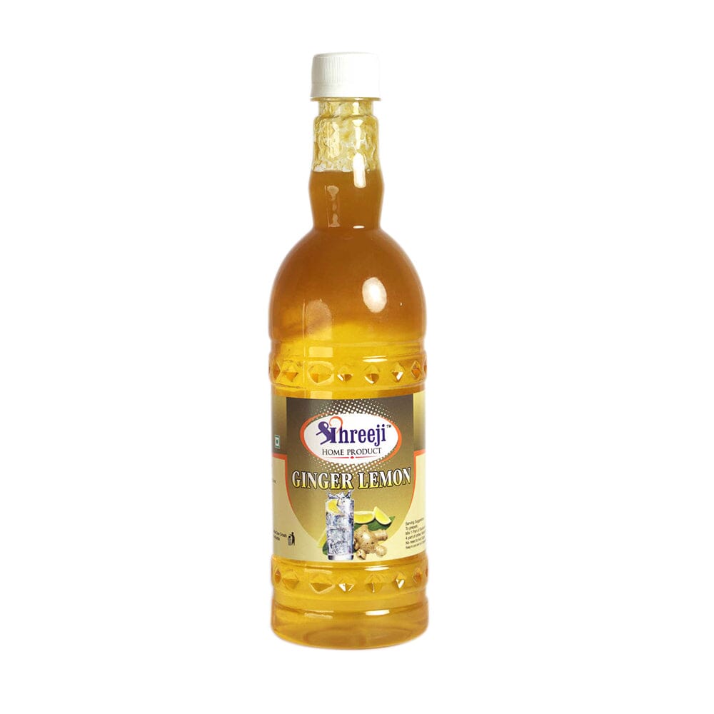 Shreeji Ginger Lemon Syrup Mix with Water for Making Juice 750 ml
