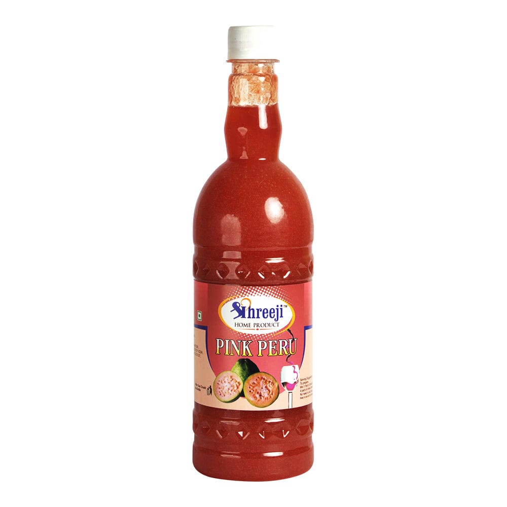 Shreeji Pink Peru Syrup Mix With Water For Making Juice 750 ml Syrup Shreeji